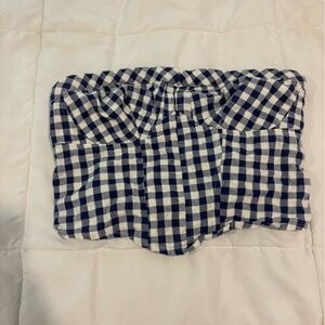 Amazon Blue and White Checkered Women's Top